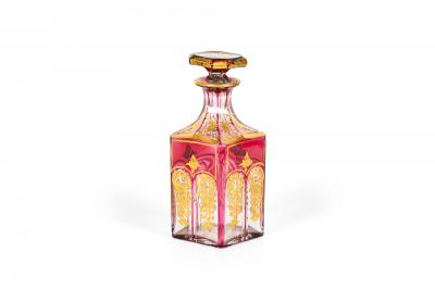 French Victorian Red Crystal Perfume Bottle
