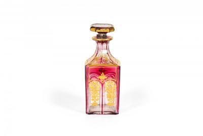 French Victorian Red Crystal Perfume Bottle