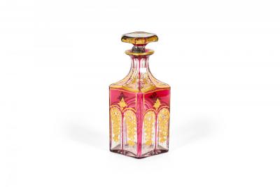 French Victorian Red Crystal Perfume Bottle
