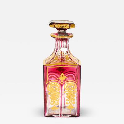 French Victorian Red Crystal Perfume Bottle