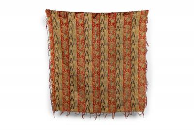 French Victorian Red and Multi Colored Table Cover