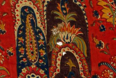 French Victorian Red and Multi Colored Table Cover
