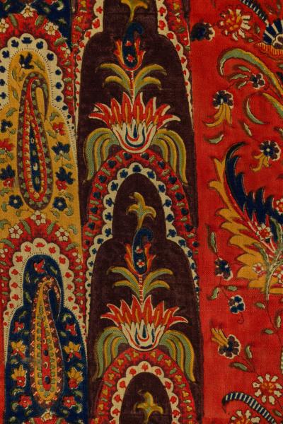 French Victorian Red and Multi Colored Table Cover