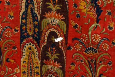 French Victorian Red and Multi Colored Table Cover
