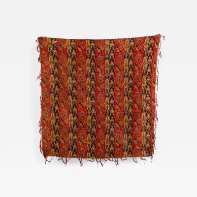 French Victorian Red and Multi Colored Table Cover