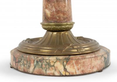 French Victorian Rouge Marble Table Lamp