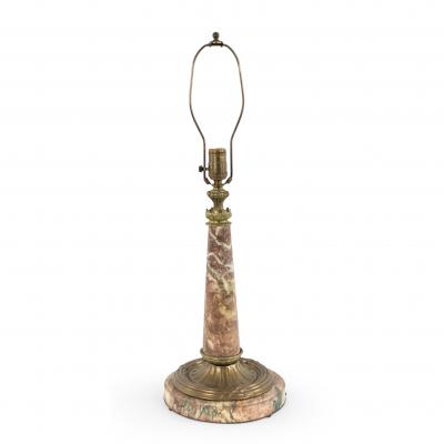 French Victorian Rouge Marble Table Lamp