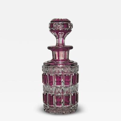 French Victorian Ruby Cut Crystal Perfume Bottle