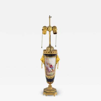 French Victorian Sevres Porcelain Table Lamp