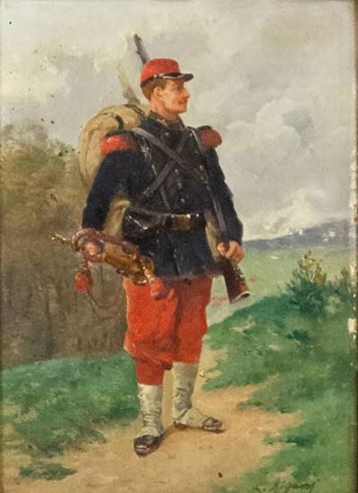 French Victorian Soldier Painting