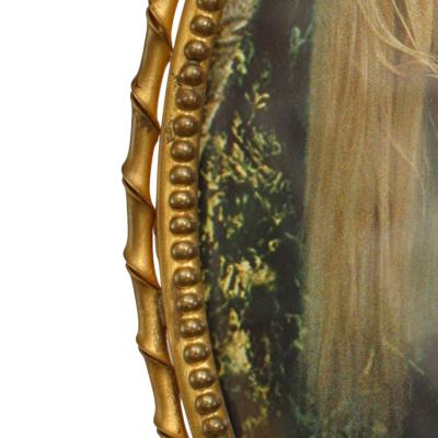 French Victorian Style Brass Oval Picture Frame