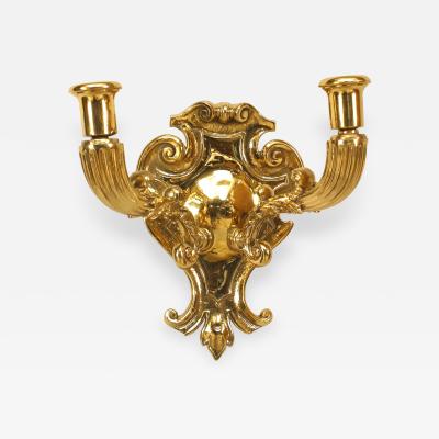 French Victorian Style Brass Wall Sconce