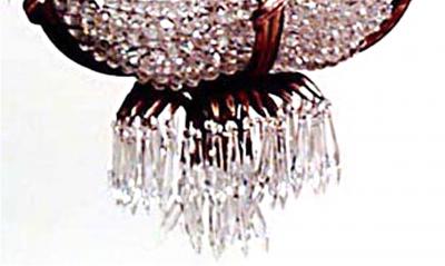 French Victorian Style Bronze Dore Palm Design Chandelier