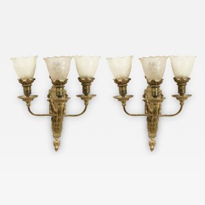 French Victorian Style Bronze Wall Sconces