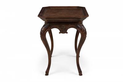 French Victorian Style Carved Rectangular Canted Corner Console Occasional Tab