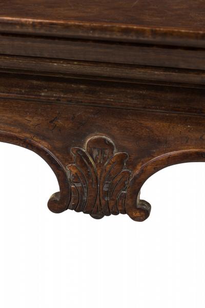 French Victorian Style Carved Rectangular Canted Corner Console Occasional Tab