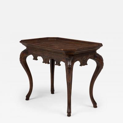French Victorian Style Carved Rectangular Canted Corner Console Occasional Tab