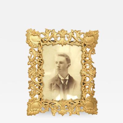 French Victorian Style Gilt Filigree Picture Frame