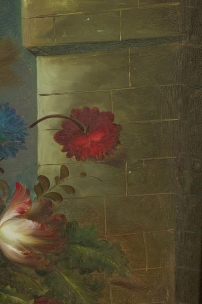 French Victorian Style Oil on Canvas Painting Titled Still Life 3 