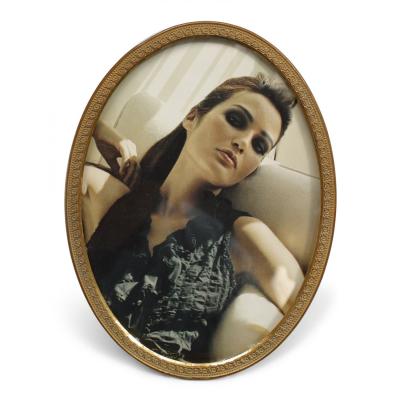 French Victorian Style Oval Gilt Brass Picture Frame