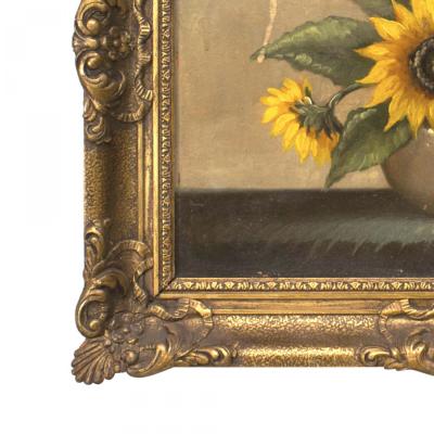 French Victorian Sunflower Still Life