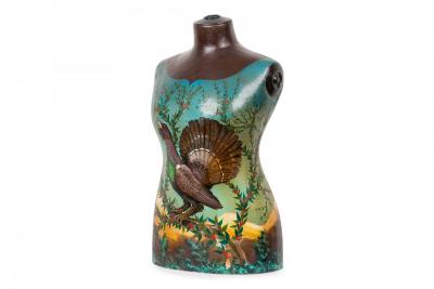 French Victorian Turkey and Crow Mannequin
