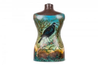 French Victorian Turkey and Crow Mannequin