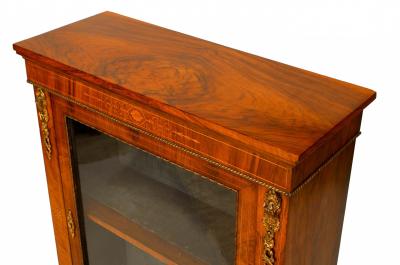 French Victorian Walnut Display Cabinet