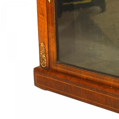 French Victorian Walnut Display Cabinet