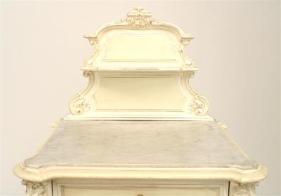 French Victorian White Bedside Commode