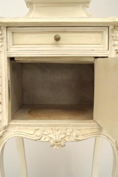 French Victorian White Bedside Commode