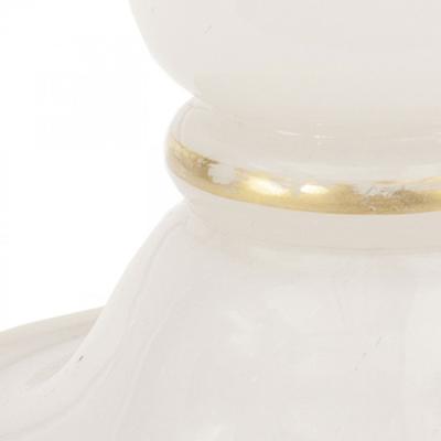 French Victorian White Opaline Candle Holder