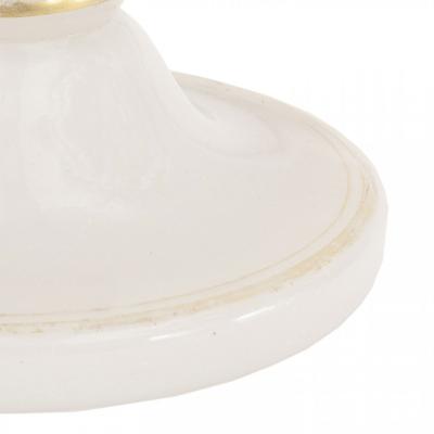 French Victorian White Opaline Candle Holder