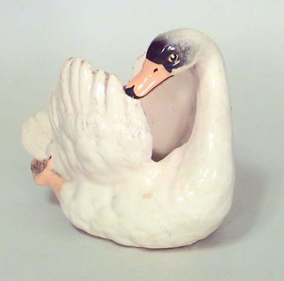 French Victorian White Porcelain Swan Centerpiece