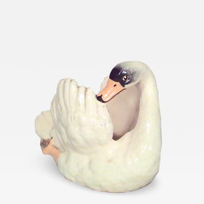 French Victorian White Porcelain Swan Centerpiece