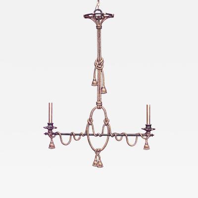 French Victorian Wrought Iron and Gilt Billiard Fixture