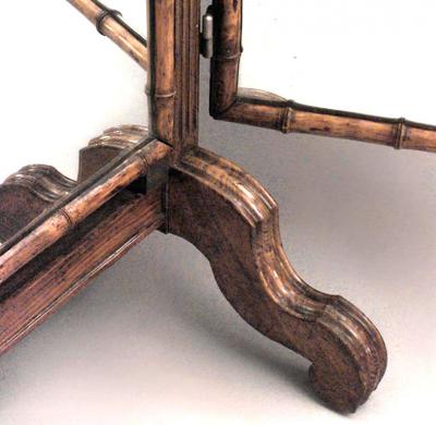 French Victorian faux bamboo maple 3 way triptych cheval mirror