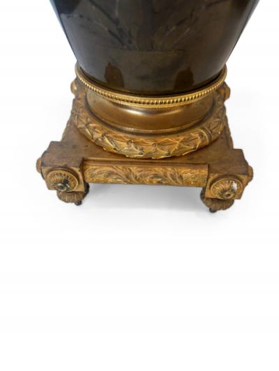 French Victorian gilt candellabra with Japanese bronze vase
