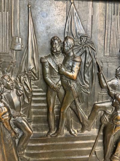 French Victorian patriotic bronze wall plaque