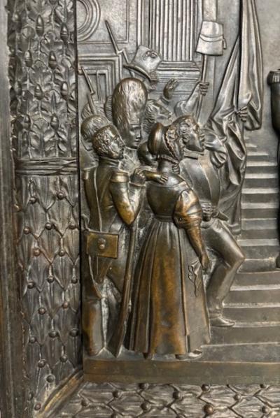 French Victorian patriotic bronze wall plaque