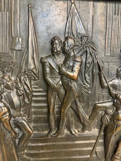 French Victorian patriotic bronze wall plaque