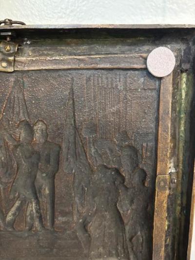 French Victorian patriotic bronze wall plaque