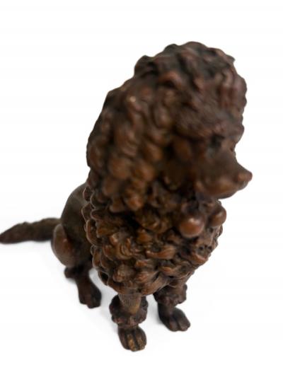French Victorian small bronze seated French Poodle