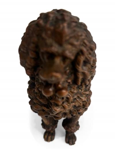 French Victorian small bronze seated French Poodle