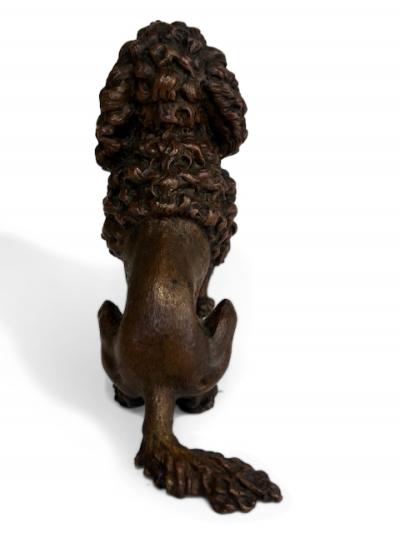 French Victorian small bronze seated French Poodle