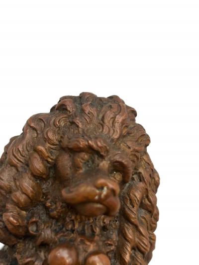 French Victorian small bronze seated French Poodle