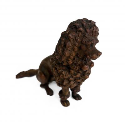French Victorian small bronze seated French Poodle