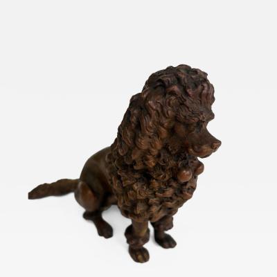 French Victorian small bronze seated French Poodle