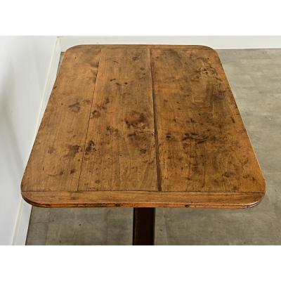 French Vintage Bistro Table with Wood Top