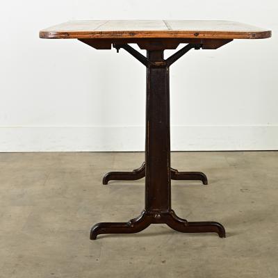 French Vintage Bistro Table with Wood Top